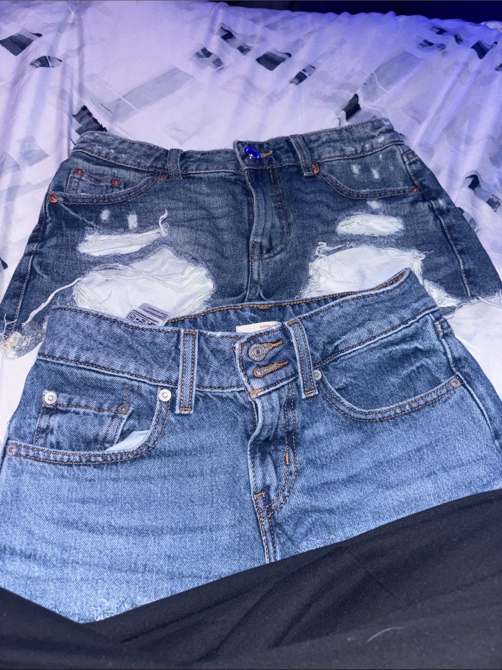 Urban Outfitters High-Rise Distressed Blue Denim Jeans Duo